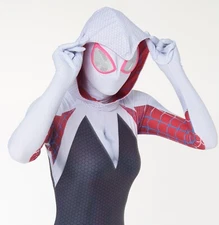 Into the Spider-Verse Gwen Stacy Jumpsuit Costume Girl Women Spiderman Jumpsuit