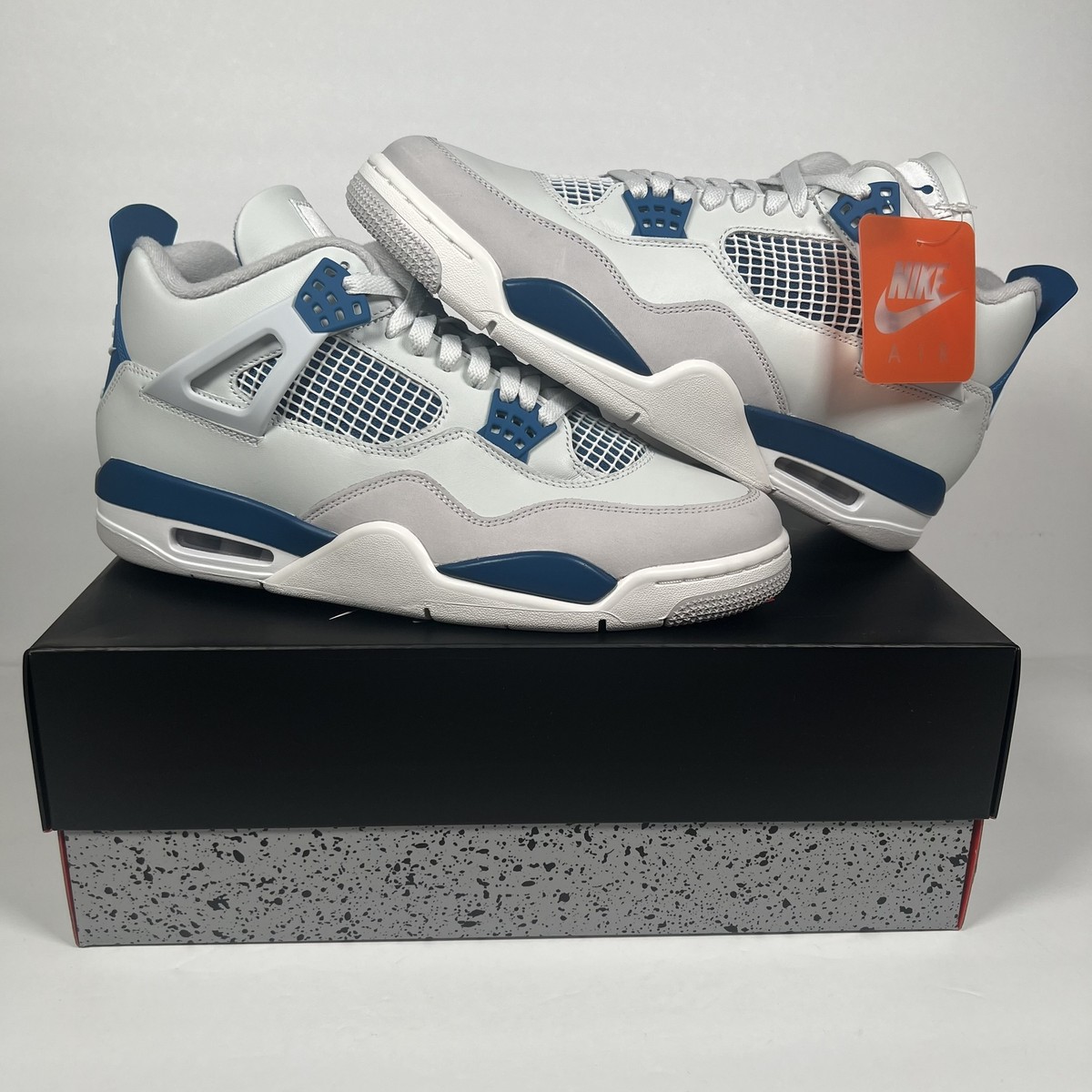 Nike Air Jordan 4 Retro Military Blue Basketball Shoes (2024