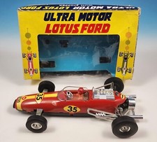 Vintage 1960s Nomura Lotus Ford Friction Toy Car with Stopper Original Box Japan