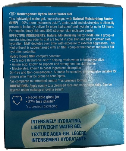 4 PACK Neutrogena Hydro Boost Water Gel Hyaluronic Acid Facial Moisturizer 50 mL - Picture 3 of 3