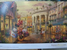 Thomas Kinkade Studio Postcard Disney Minnie Rocks the Dots Rodeo Drive
