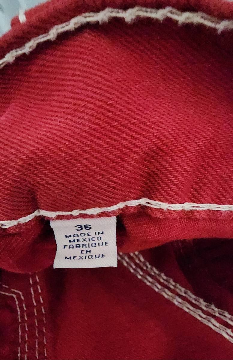 Vintage True Religion Jeans Red & White Stitch Men's Size Vintage True Religion Jeans Red & White Stitch Men's Size