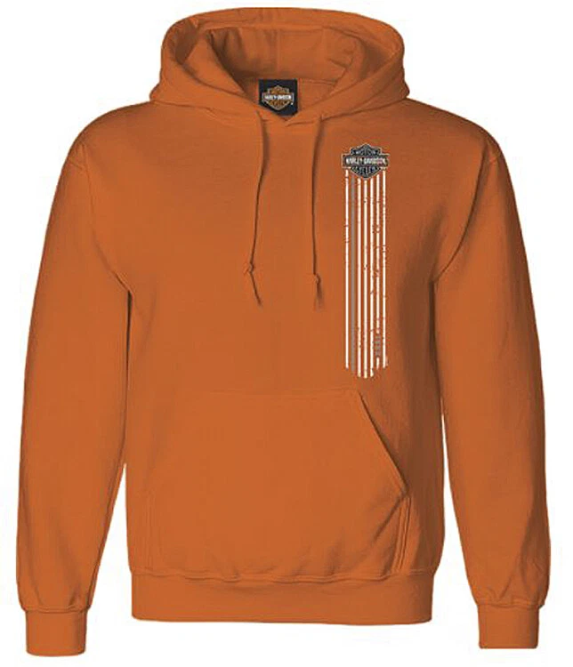 Orange harley davidson hoodie sales