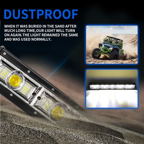 17 inch LED Light Bar Flood Spot Combo Work Driving Truck Offroad White & Amber - Picture 8 of 10