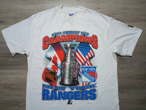 New York Rangers T Shirt vtg 1994 Stanley Cup Champs tee NHL sz L Starter Hockey