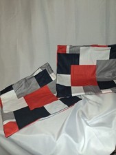 Set of 2 Red Black Grey 17" Square Pillow Covers with Matching 40x50" Throw