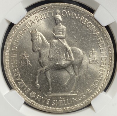 5シリング 硬貨 1953 エリザベス2世 001 戴冠式 NGC MS65 5シリング 硬貨 1953 エリザベス2世 001 戴冠式 NGC MS65 - メルカリ