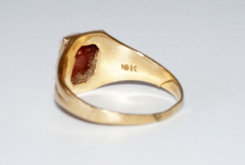 Antique 10k Yellow Gold Ring Sz 6.25 Stone Carved Cameo Woman Motif (Mit) - Picture 8 of 9
