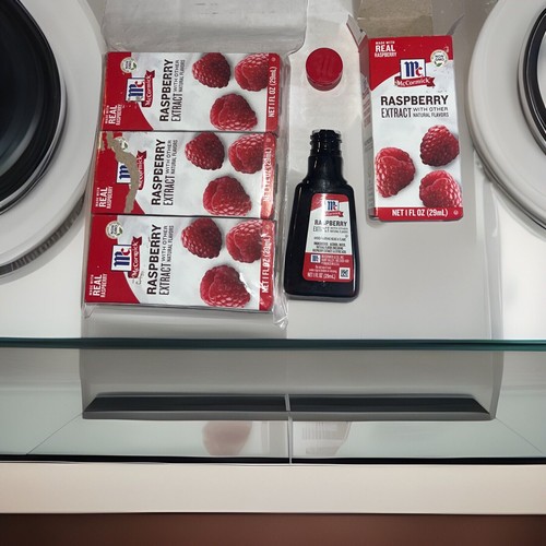 4- New Sealed McCormick 1 FL OZ Bottles Raspberry Extract Exp 2027
