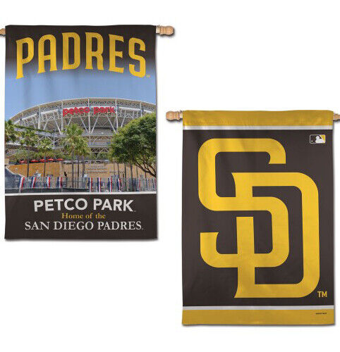 SAN DIEGO PADRES Logo and Petco Park 2-Sided 28x40 BANNER Flag - Picture 1 of 1