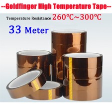 33 Metre Kapton Tape Adhesive Polyimide Heat Resistant High Temperature Roll 
