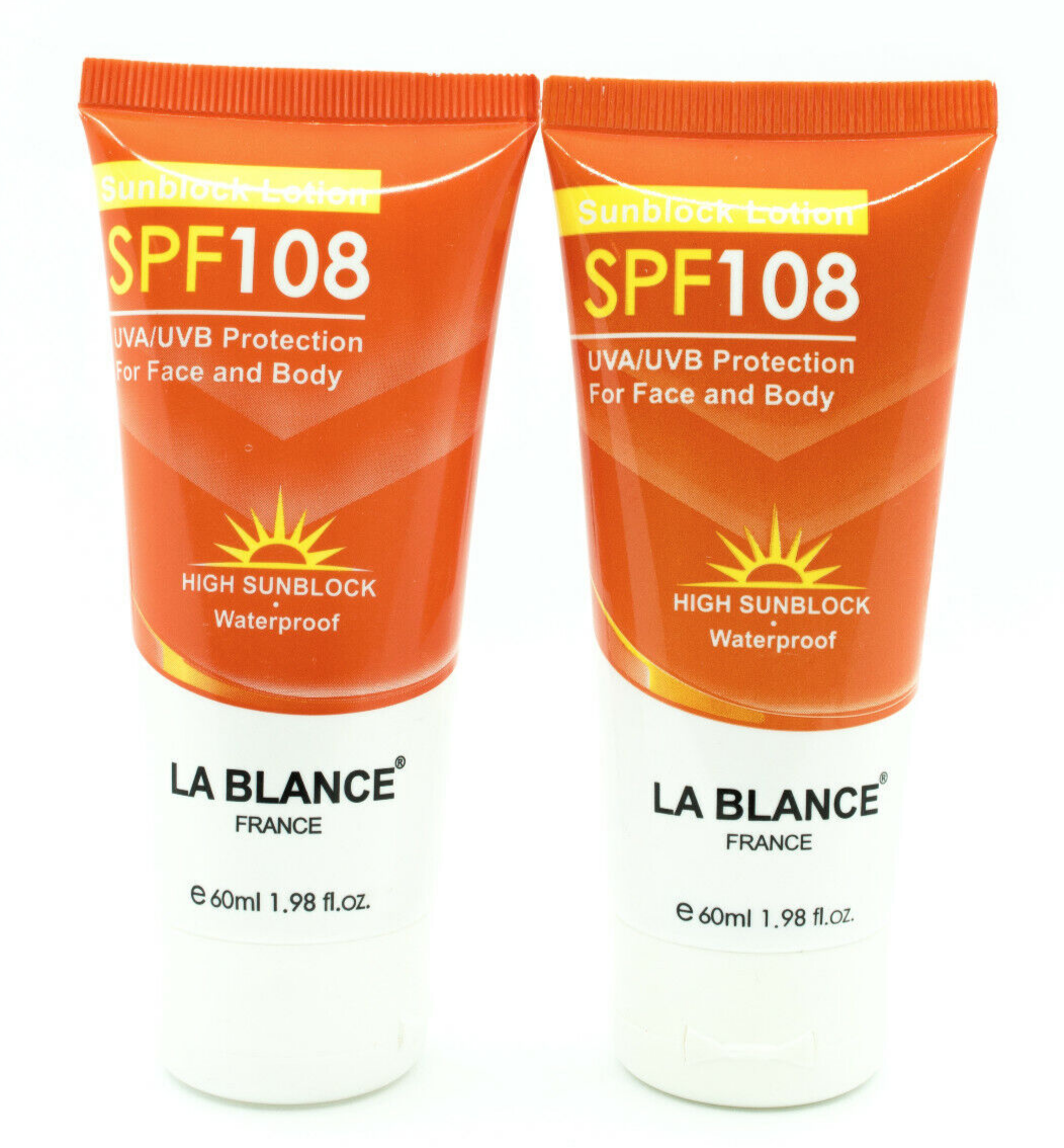 La Blance SPF 108 UVA/UVB Protection Sunblock 1.98 oz/60 ml 2-Pack