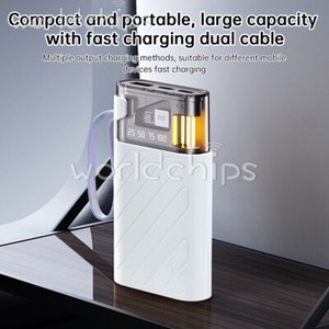3x18650 Boîte à piles DIY Cas de banque d'électricité mobile 22.5W Chargement rapide avec câble