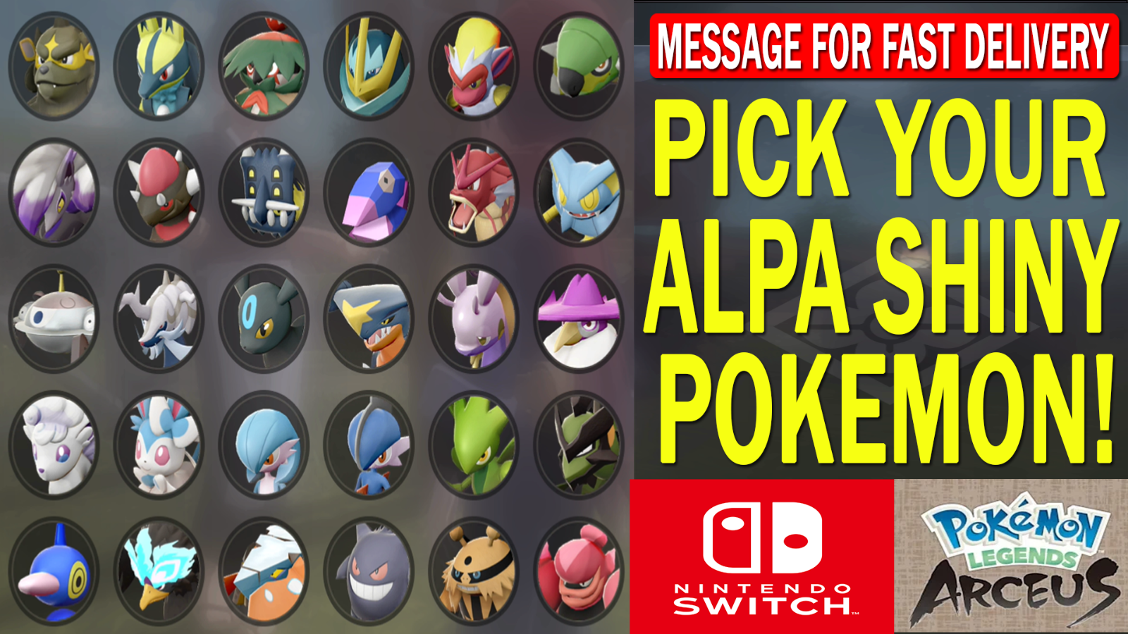 Pokemon Legends Arceus PICK ANY x1 SHINY✨ALL🟢 HISUI POKEDEX🔥✓FAST TRADE