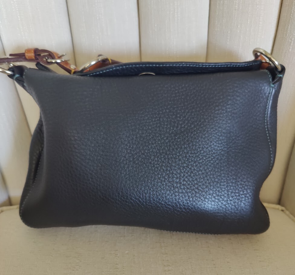 Coach Chelsea Pebble Leather Turnlock Top Bag Purse D05S-8A38 BLUE