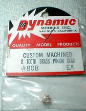 8 Tooth Brass Pinion Gear Custom Machined for .078" Motor Shaft 48P Slot Car NOS