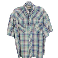 Rustler Wrangler Western Shirt XLarge-2XL Lightweight Pearl Snap Rodeo Cowboy