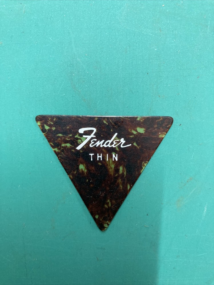 Vintage 1960s Pre CBS Fender Thin Triangle Guitar Pick Faux Tortoise