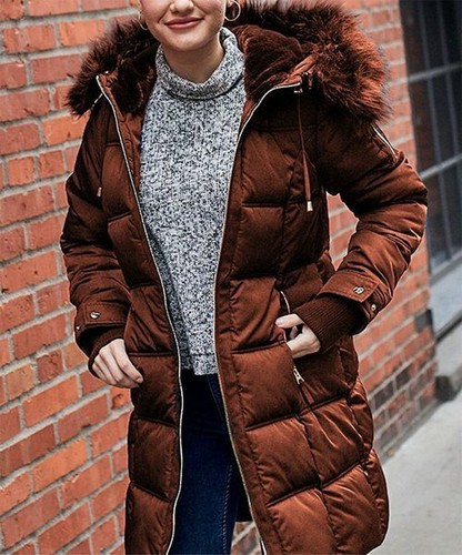 Jessica Simpson Cognac Faux Fur Puffer 