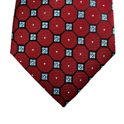 Club Room Mens Geller Medallion Neat Classic Neck Tie Red 3.25''