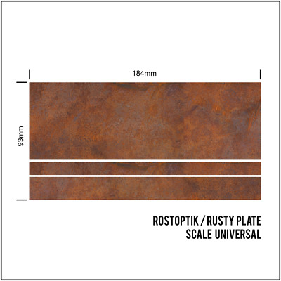 1:24 1:18 1:14  1:10 Metall Rostoptik selbstklebend  Rusty Plate printed Foil RC