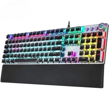Hot Gaming Mechanical Keyboard 104 Keys Wired Backlit Metal Anti-ghosting