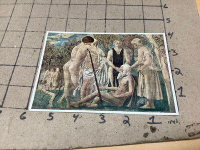 unused Postcard (Westbeth) nyc: PIERO DELLA FRANCESCA, LA MORTE DI ADAMO