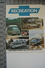 Original 1976 Chevrolet Recreation Sales Brochure 76 Chevy Blazer Pickup