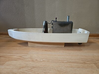 Antique Alcohol to Steam Cyldon Style Engine Scale Model Wooden Boat