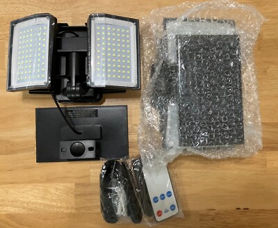 Solar Outdoor Lights 2500LM 210 LED Security Lights with Remote Control,3 Hea...