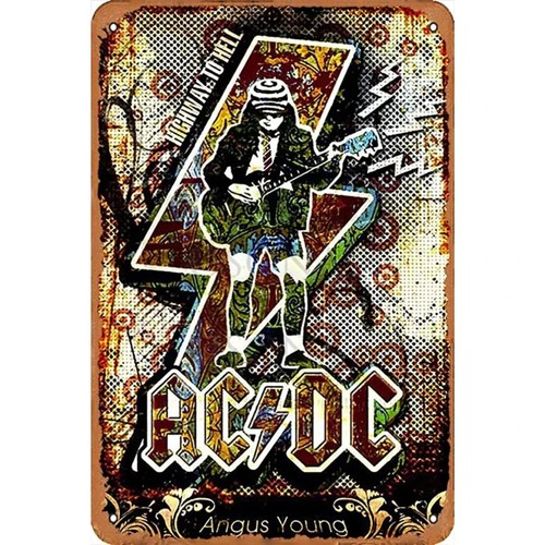 AC DC Vintage Heavy Metal Music Cool Classic Rock Band Metal Tin Sign bar retro - Picture 33 of 47