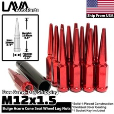 20x Red 12x1.5 Spike Lug Nut Fit Chevy Corvette Cruze Equinox Malibu Impala
