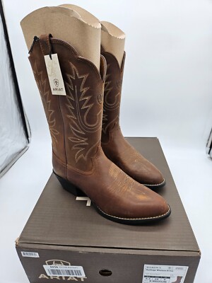 Ariat Heritage Western R Toe 8.5 B Boots Woman's 10001021 Distressed Brown 