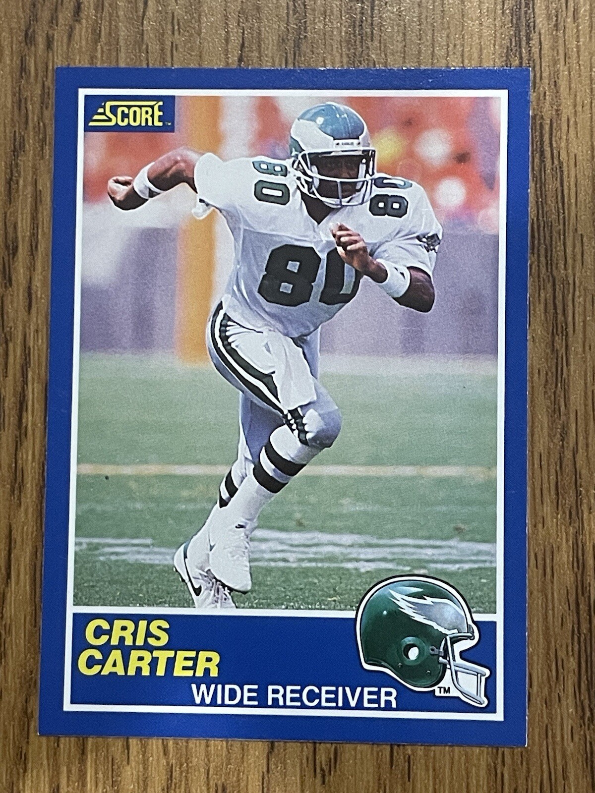 1989 SCORE ROOKIE #72 CRIS CARTER EAGLES/VIKINGS “ALL HE DOES IS CATCH TDS”