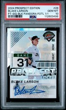 2024 Panini Prospect Edition #28 Blake Larson Black Pandora FOTL Auto 1/1 PSA 10