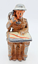 Barclay Manoil Soldier Seated at Desk Reading Map  on Phone . b5