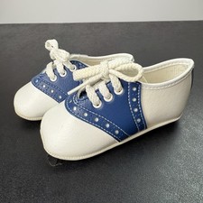 Baby Deer Boys Saddle Oxford Blue White Shoes 3-6 months Baby Size 2 EUC