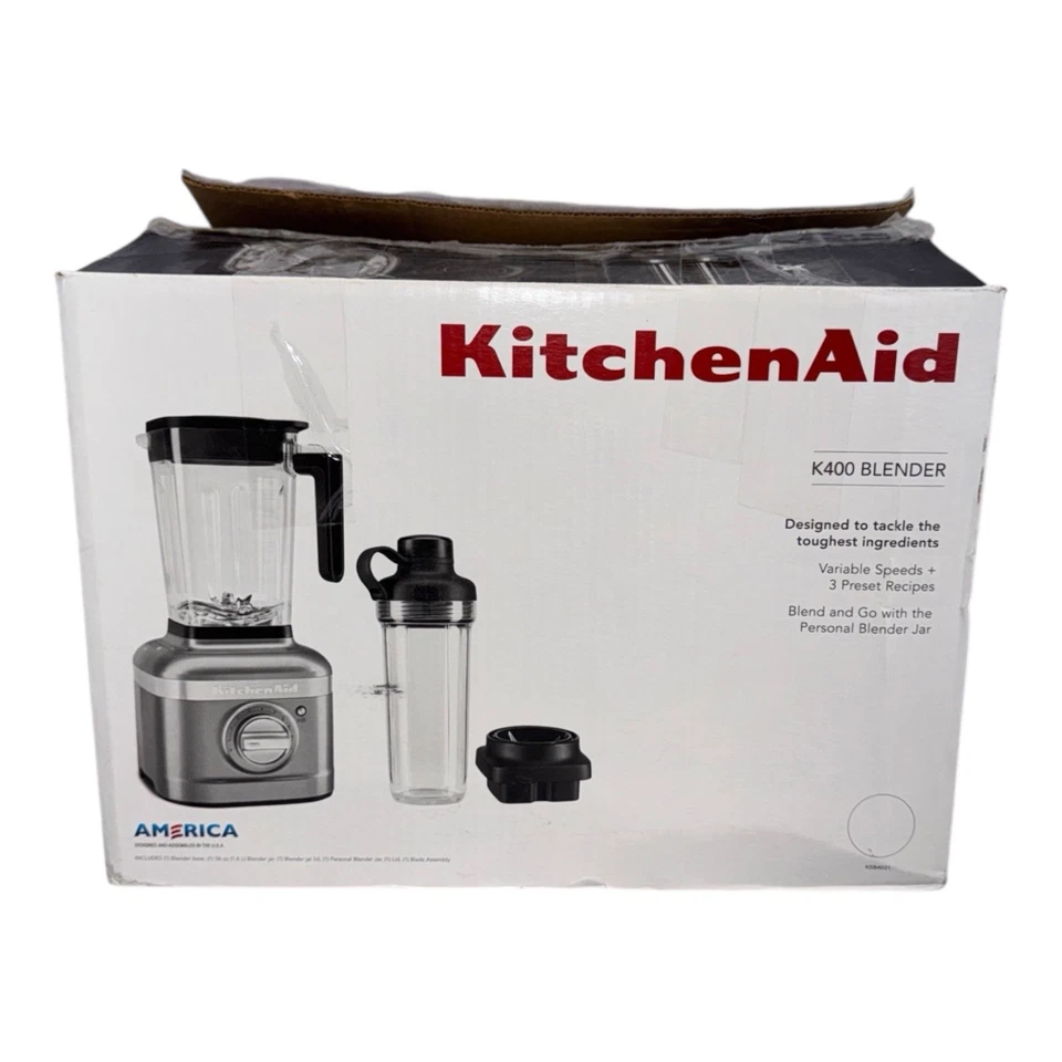 Batidora de velocidad variable KitchenAid K400 - contorno plateada Foto 2 de 3