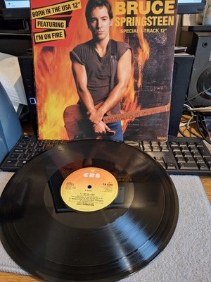 BRUCE SPRINGSTEEN IM ON FIRE / BORN IN THE USA / ROSALITA CBS 12 INCH VINYL 45