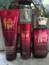 *NEW* Bath & Body Works Forever Red 3 piece Set Fragrance Mist Wash Body Cream