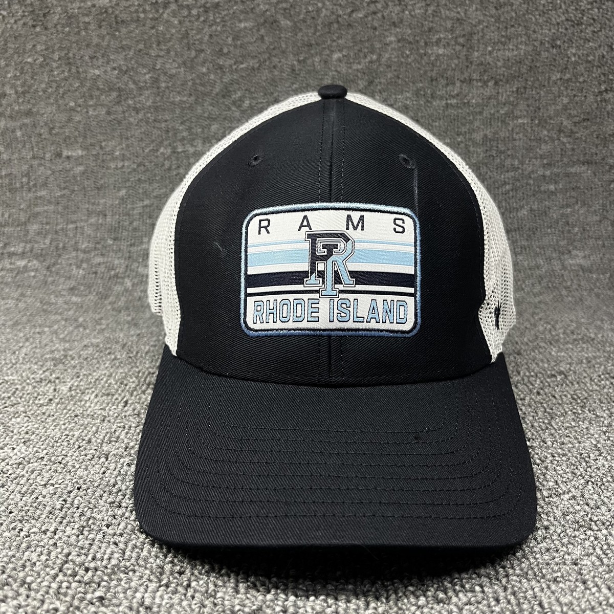 Rhode Island Rams 47 Brand Trucker Hat Black White Mesh Snapback RI Patch Cap