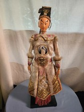 Antique 1930s Male Asian Chinese Opera Doll Embroidered Clothing