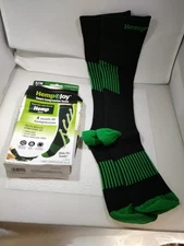 Hemp Joy Smart Blk. Compression Socks 4 Levels S/M New Mens 6-9, Wmns 7-10