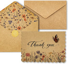 Floral Thank You Cards with Envelopes 24 PK, Wedding Cards Unique Floral Design,