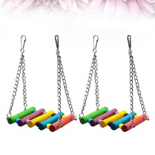 2 Pcs Parrot Cotton Rope Swing Hanging Toys for Parakeets Bird Climbing