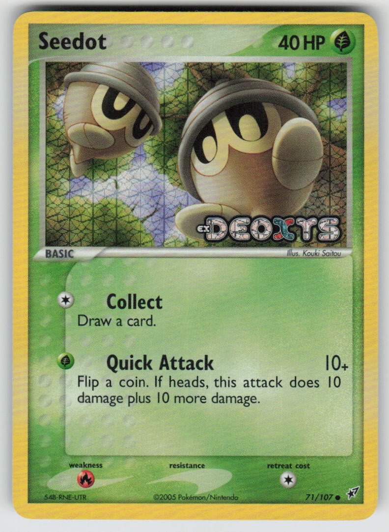 Seedot Reverse Holo Stamped 71/107 Common Deoxys Pokemon LP