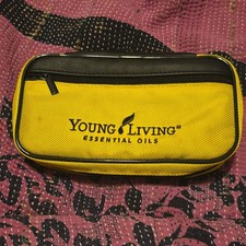 Young Living Essential Oils Yellow  Black Fabric Synthetic Leather Carry Bag