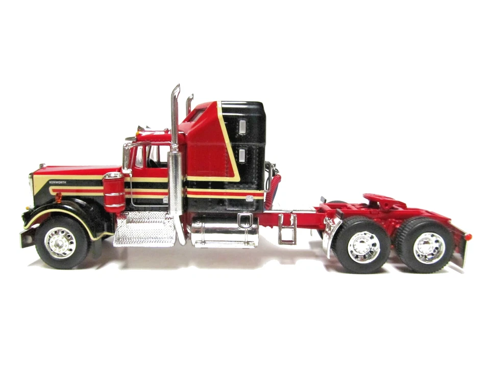 DCP, FIRST GEAR 1/64 SCALE W-900A KENWORTH AERODYNE, RED & BLACK, TAN STRIPE - Image 3 of 4