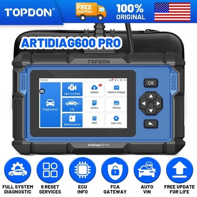 TOPDON AD600 PRO All System Free Updates Mobile Car Diagnostic Scanner ABS EPB  
