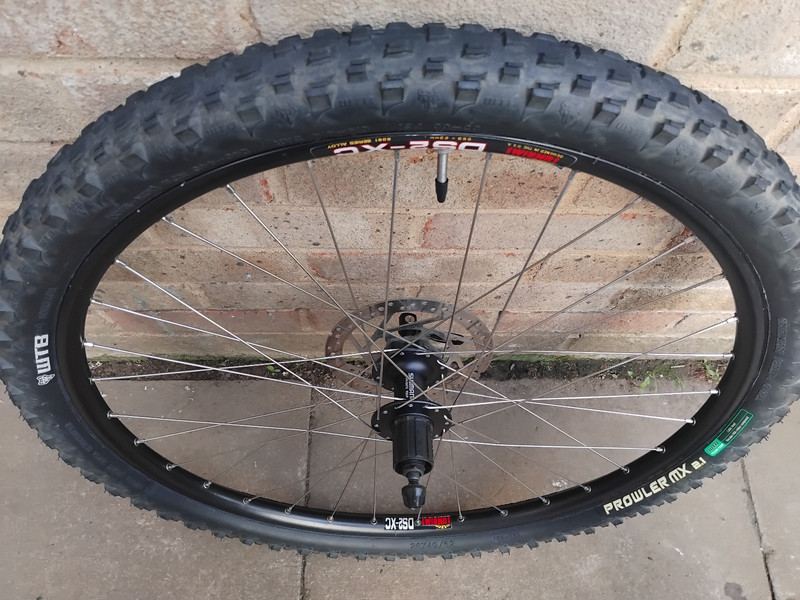 shimano 26 mtb rear qr disc wheel m475 hub sun rim wtb 2.1 tyre